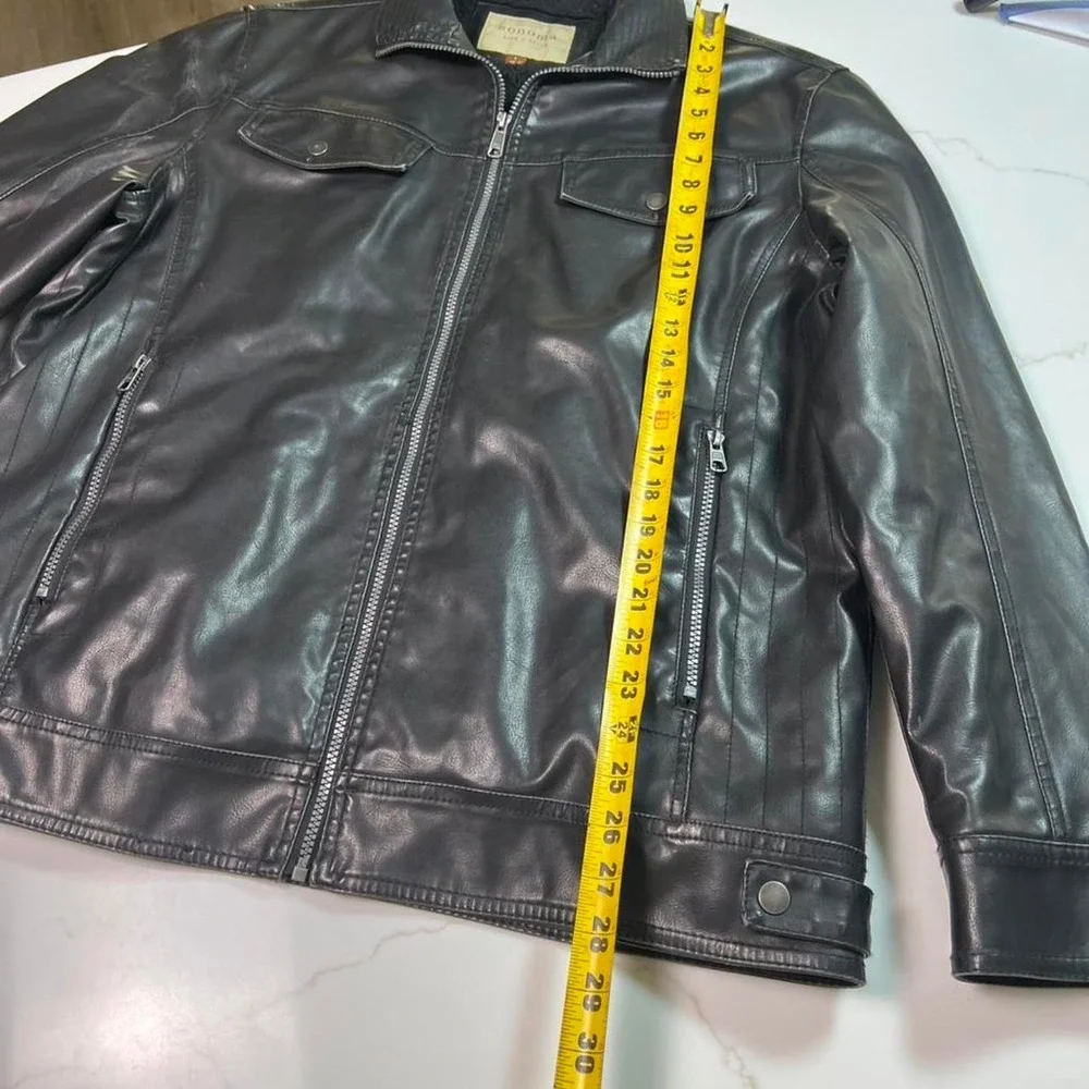Vintage‎ men's Sonoma black leather biker jacket with Sherpa lining